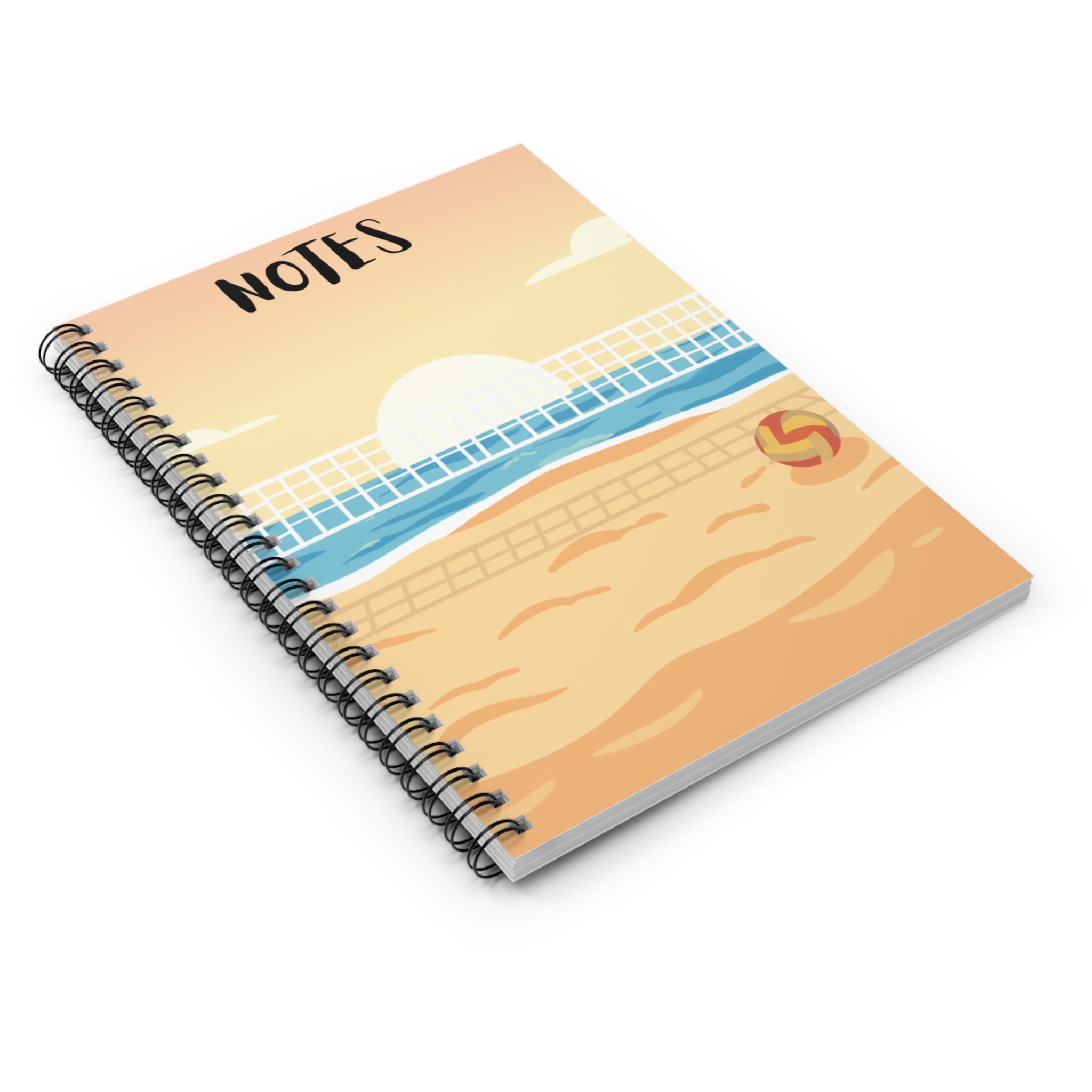 Beach Volleyball Sunset Notes Notebook | Spiral Ruled Journal