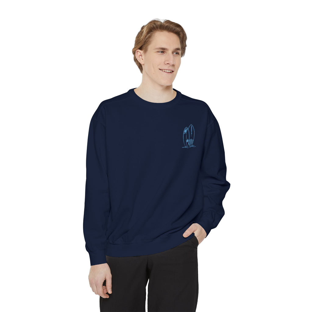 Surfboard Watercolor Sweatshirt — Coastal Vibes Crewneck
