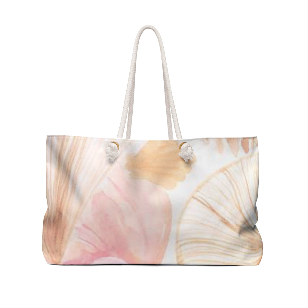 Beach Day Weekender Bag — Floral Seashell Tote for Summer Getaways