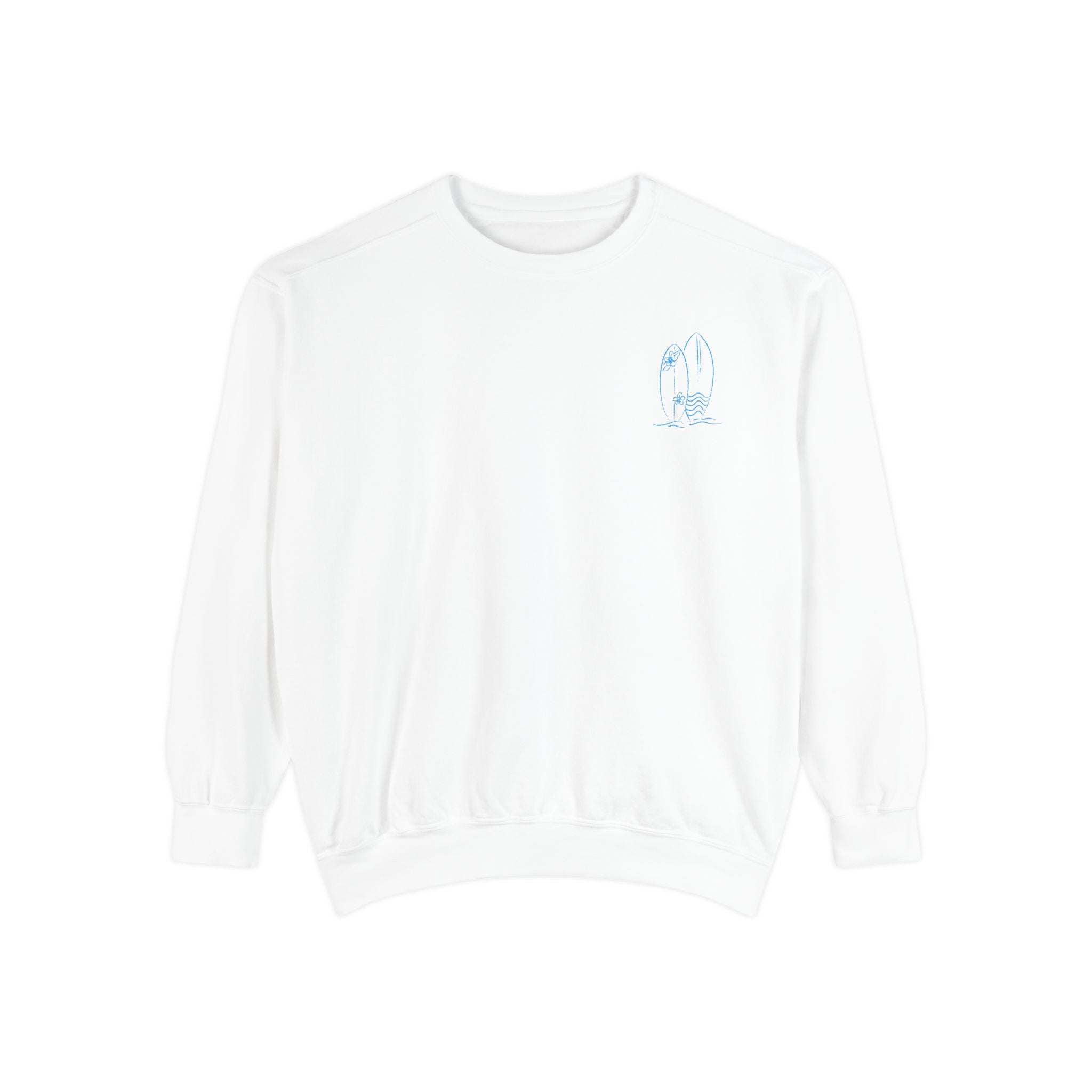 Surfboard Watercolor Sweatshirt — Coastal Vibes Crewneck