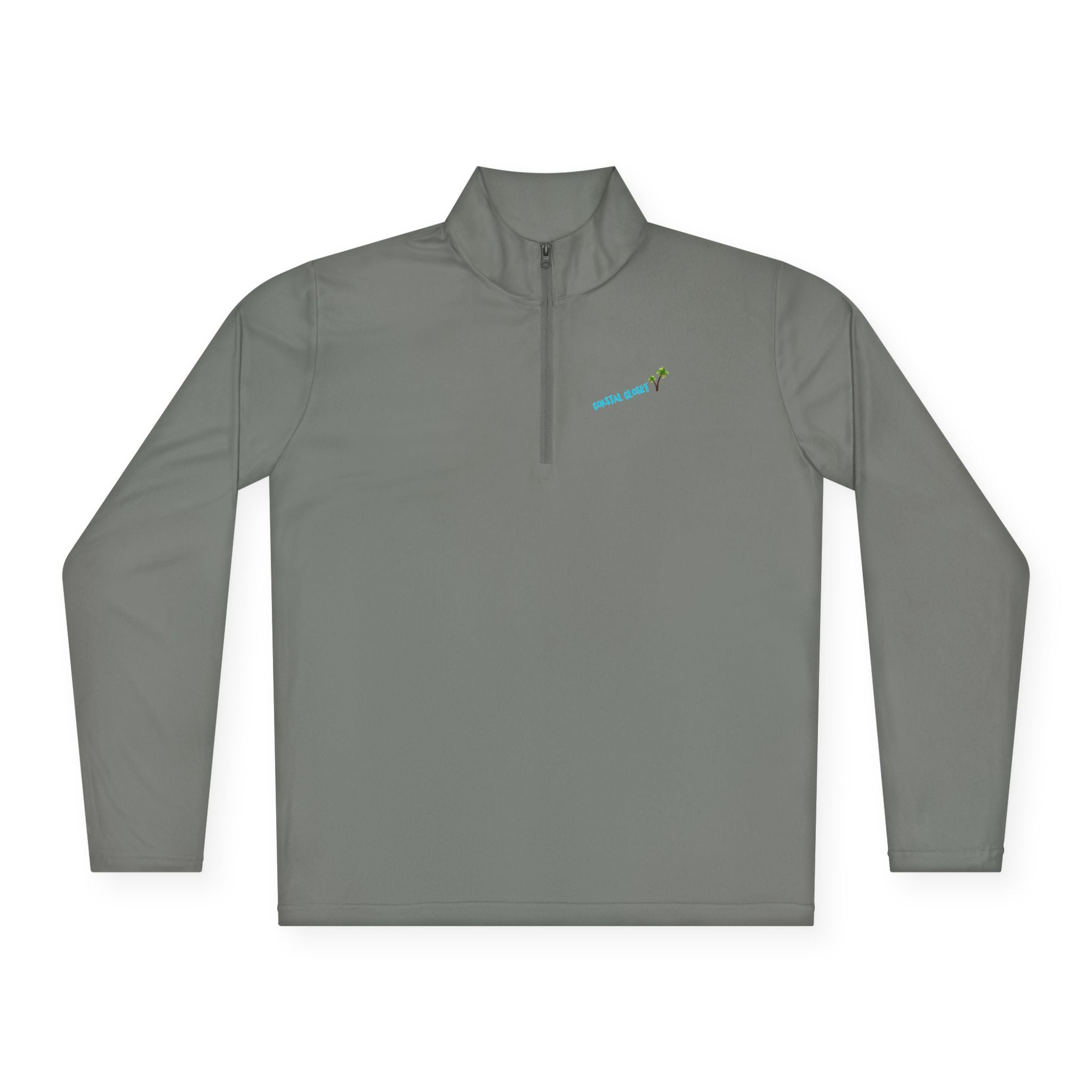 Quarter-Zip Pullover with 'Cousin Closet' Palm Tree Design