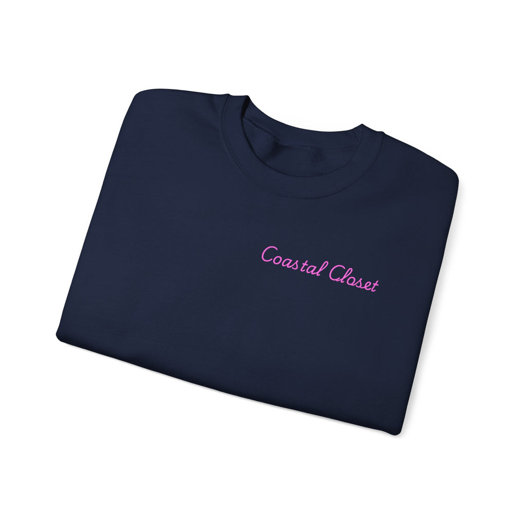 'Coastal Chase' Minimal Script Crewneck Sweatshirt