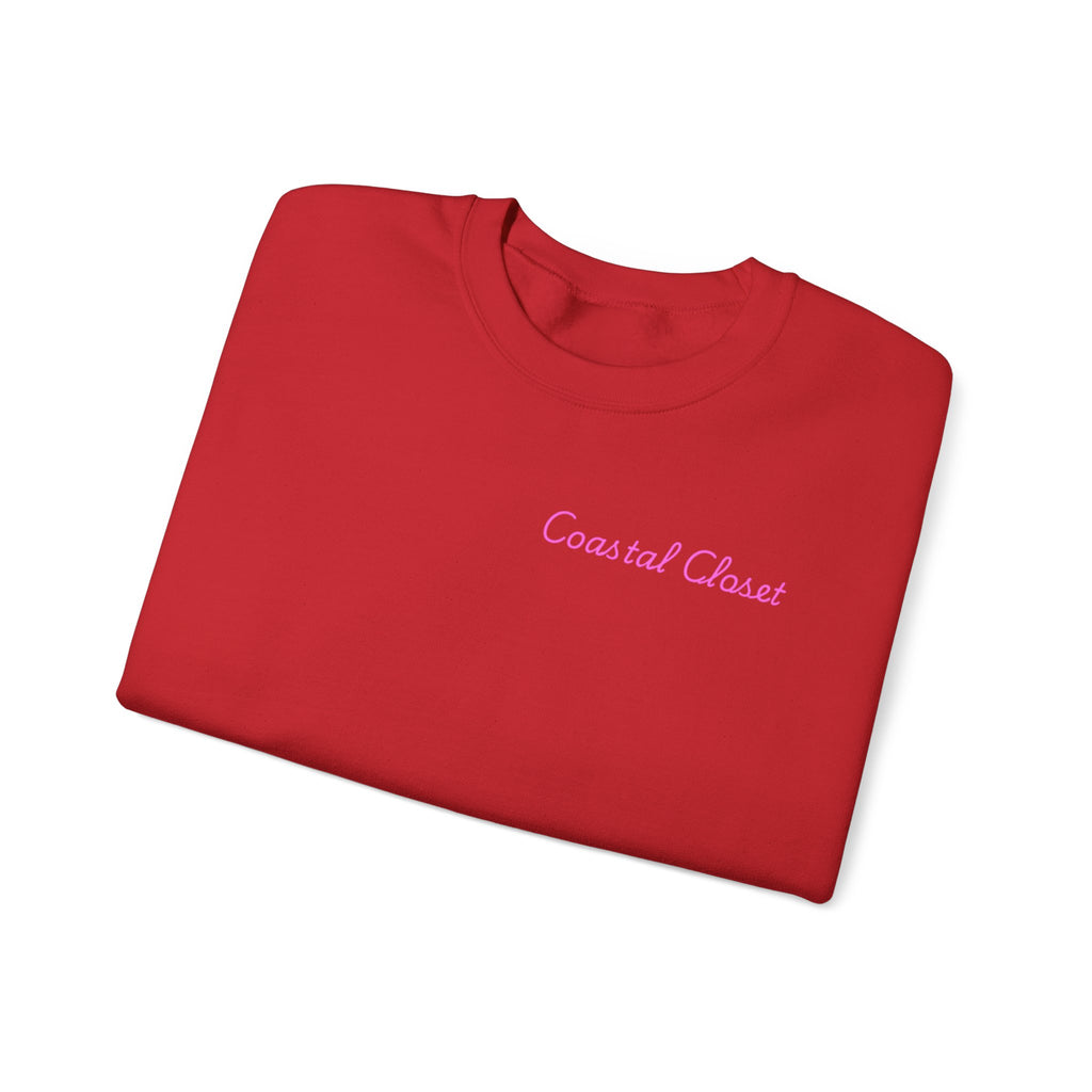 'Coastal Chase' Minimal Script Crewneck Sweatshirt