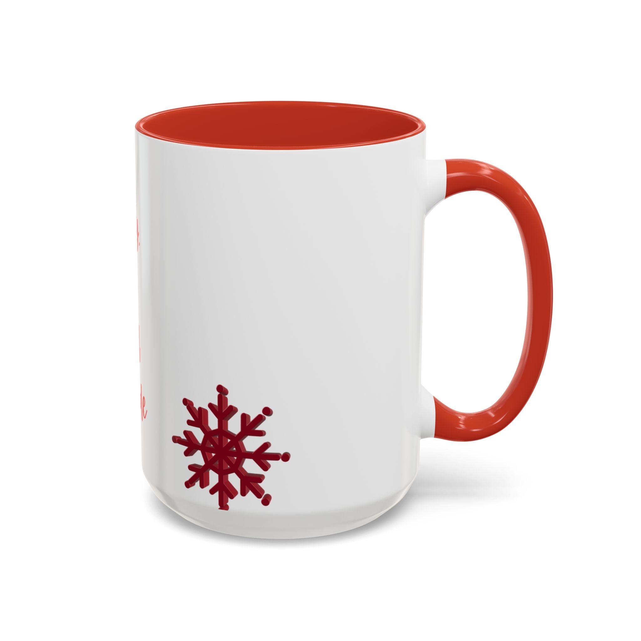 Baby Its Cold Outside Mug | Accent Coffee Mug, Red Snowflake Winter Design