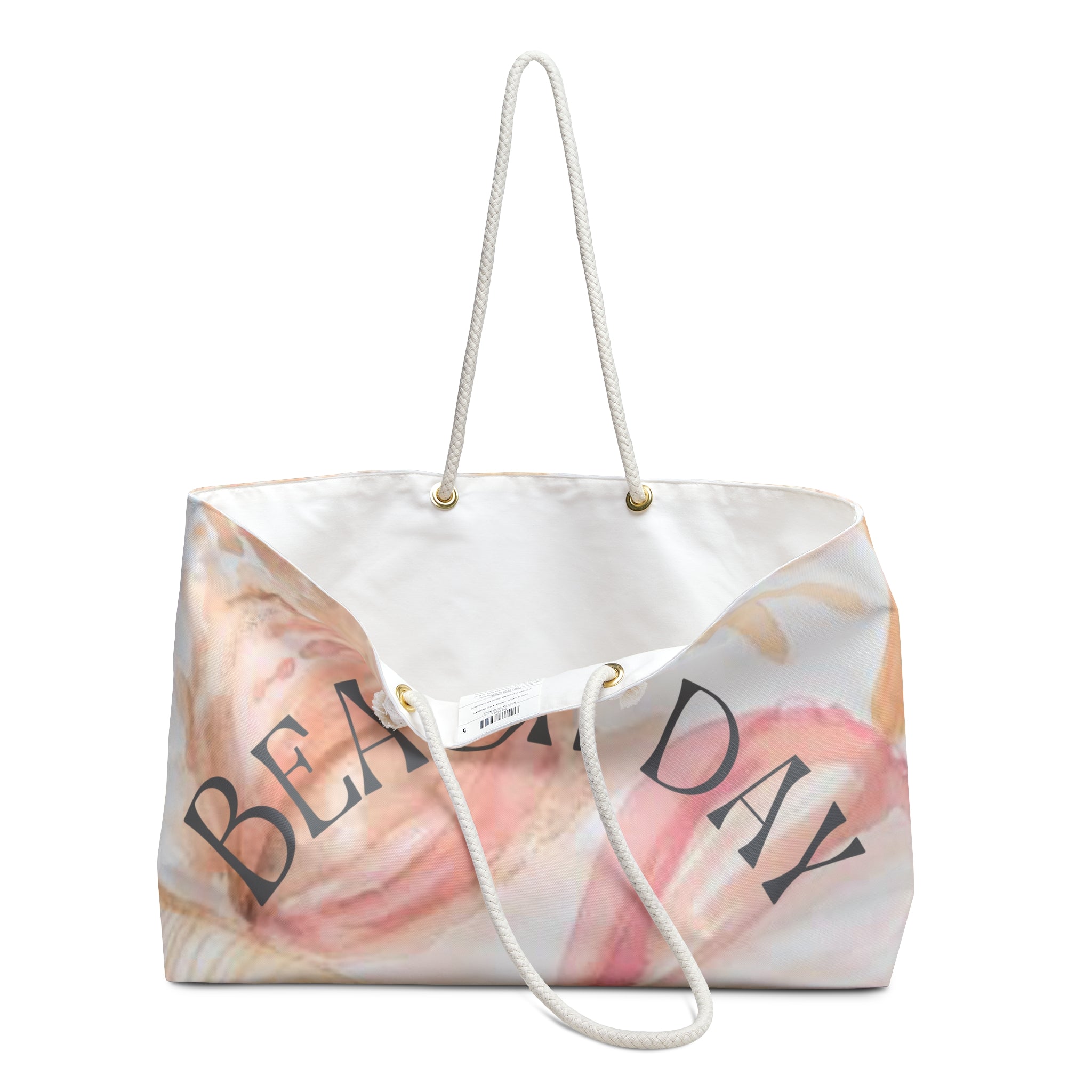 Beach Day Weekender Bag — Floral Seashell Tote for Summer Getaways