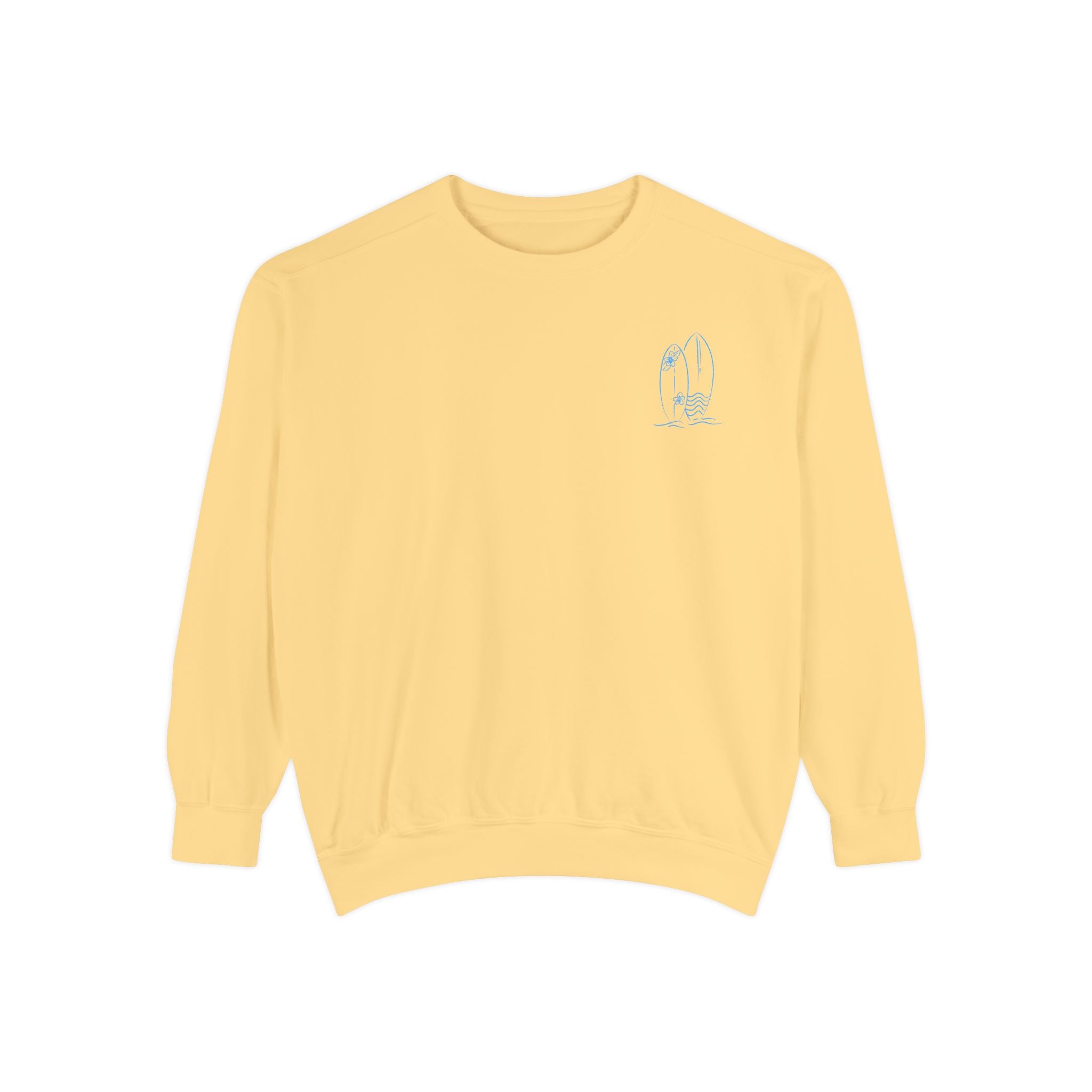 Surfboard Watercolor Sweatshirt — Coastal Vibes Crewneck