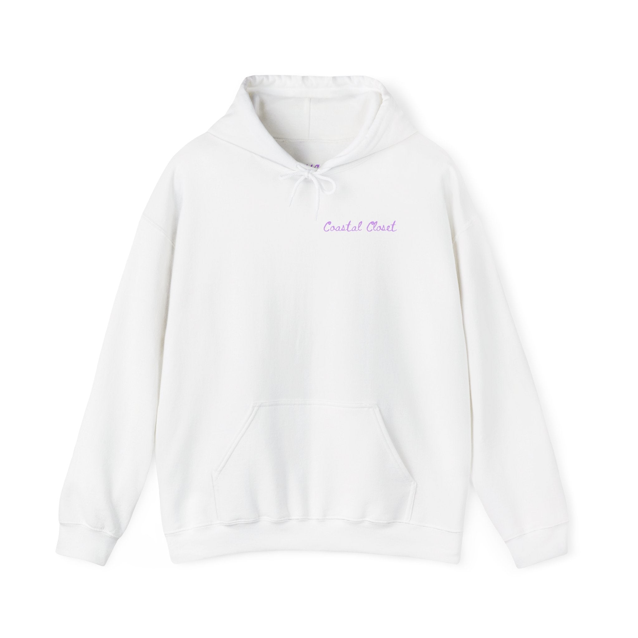 Seashell Sketch Hoodie — Coastal Vibes Graphic Hoodie ("Coastal Cloud" Chest Text)