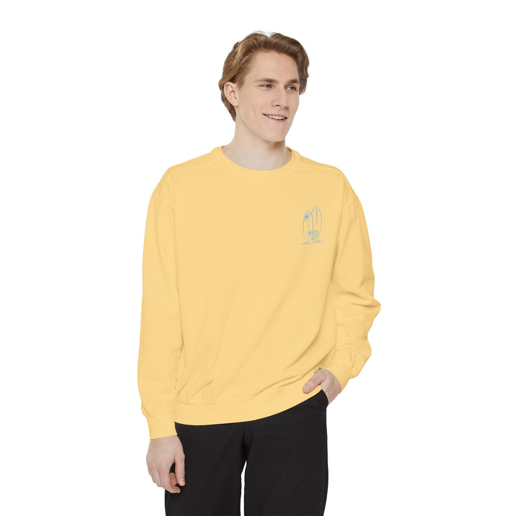 Surfboard Watercolor Sweatshirt — Coastal Vibes Crewneck