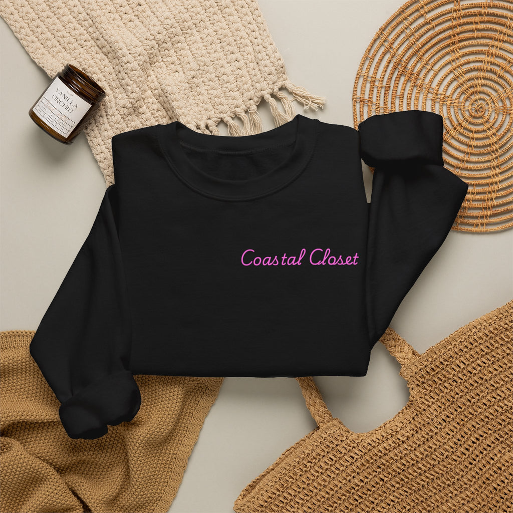 'Coastal Chase' Minimal Script Crewneck Sweatshirt
