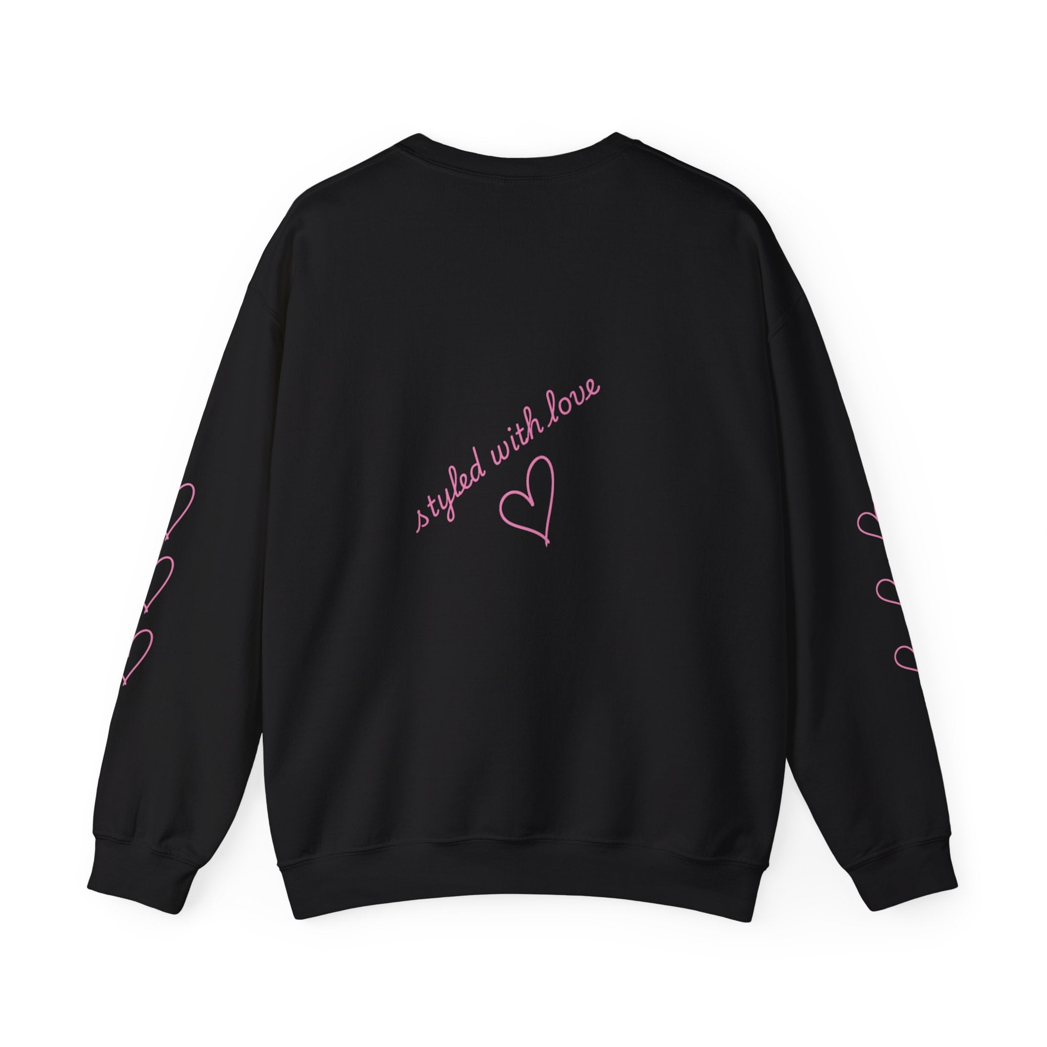 Crewneck Sweatshirt — Pink Bows "Crafted With Love" Cozy Pullover